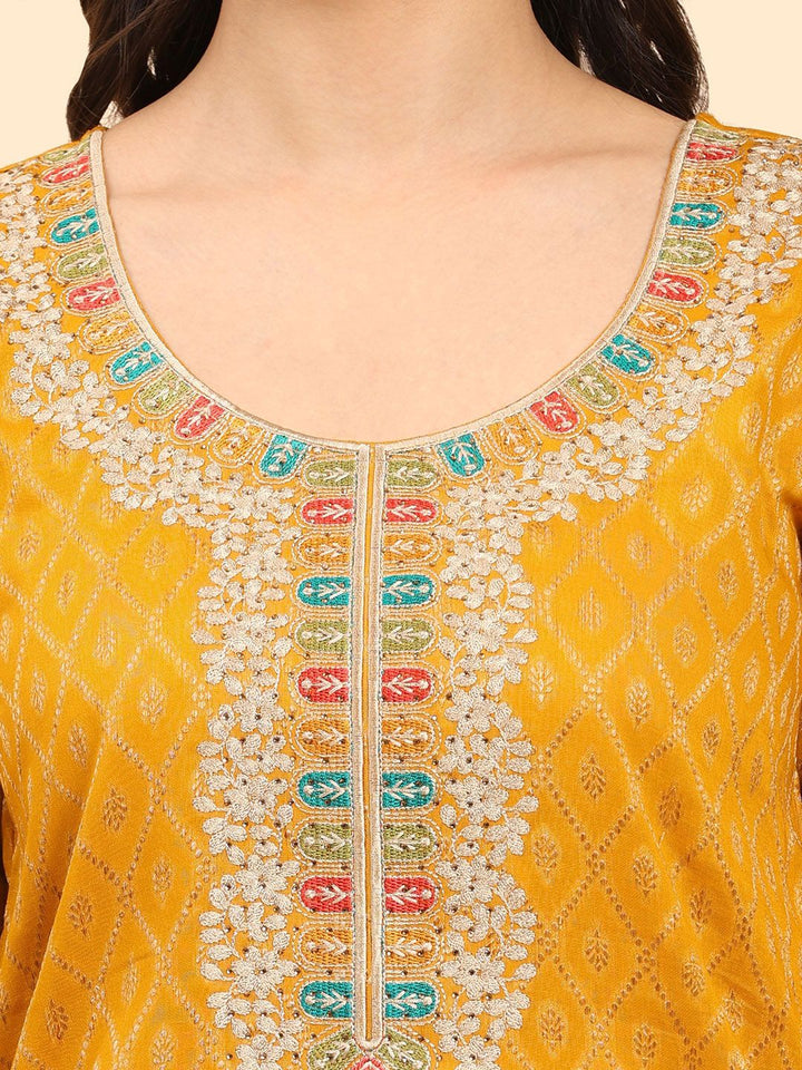 Kurta Kapas Tulen Biasa Wanita Mamicha dengan Palazzos & Dengan Dupatta
