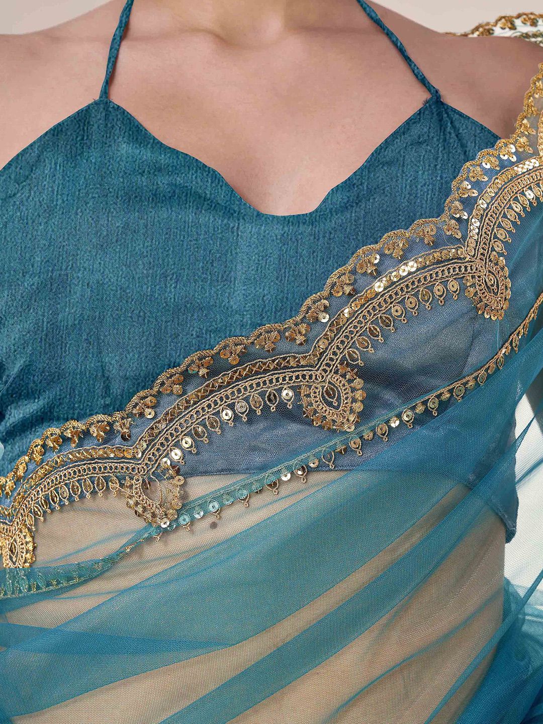 Tikhi Imli Sequinned Net Saree