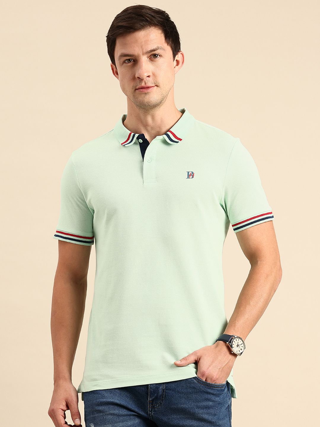 Being Human Polo Collar Pure Cotton T-shirt