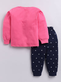 Moms Love Girls Printed Pure Cotton T-Shirt With Joggers