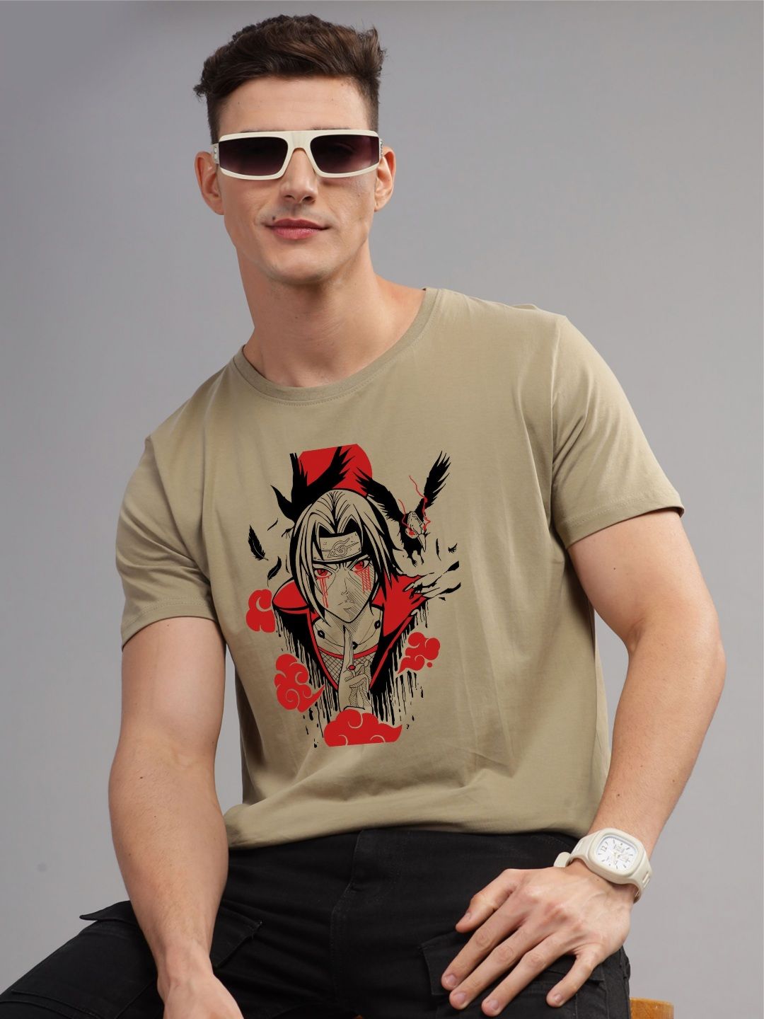 ADRO Men Typography Printed Applique T-shirt