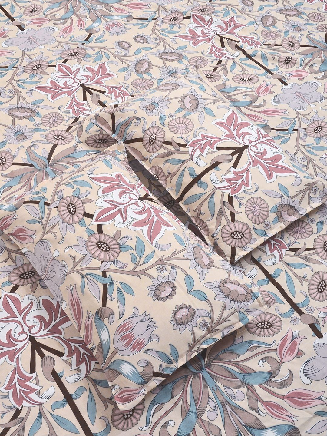 KLOTTHE Multi Floral  300 TC Super King Fine Bedsheets