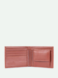 ZOUK Men Geometric Textured Leather Two Fold Wallet