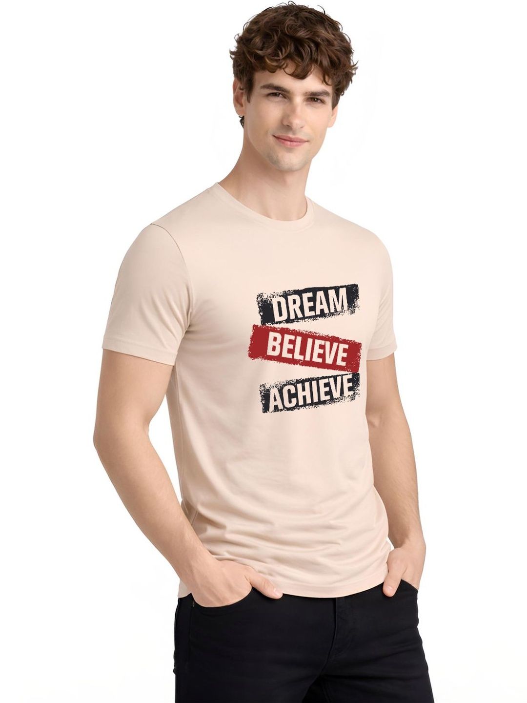 ADRO Men Typography Printed T-shirt