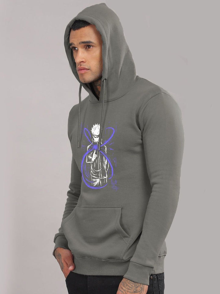 ADRO Men Printed Hooded Pullover Sweatshirt