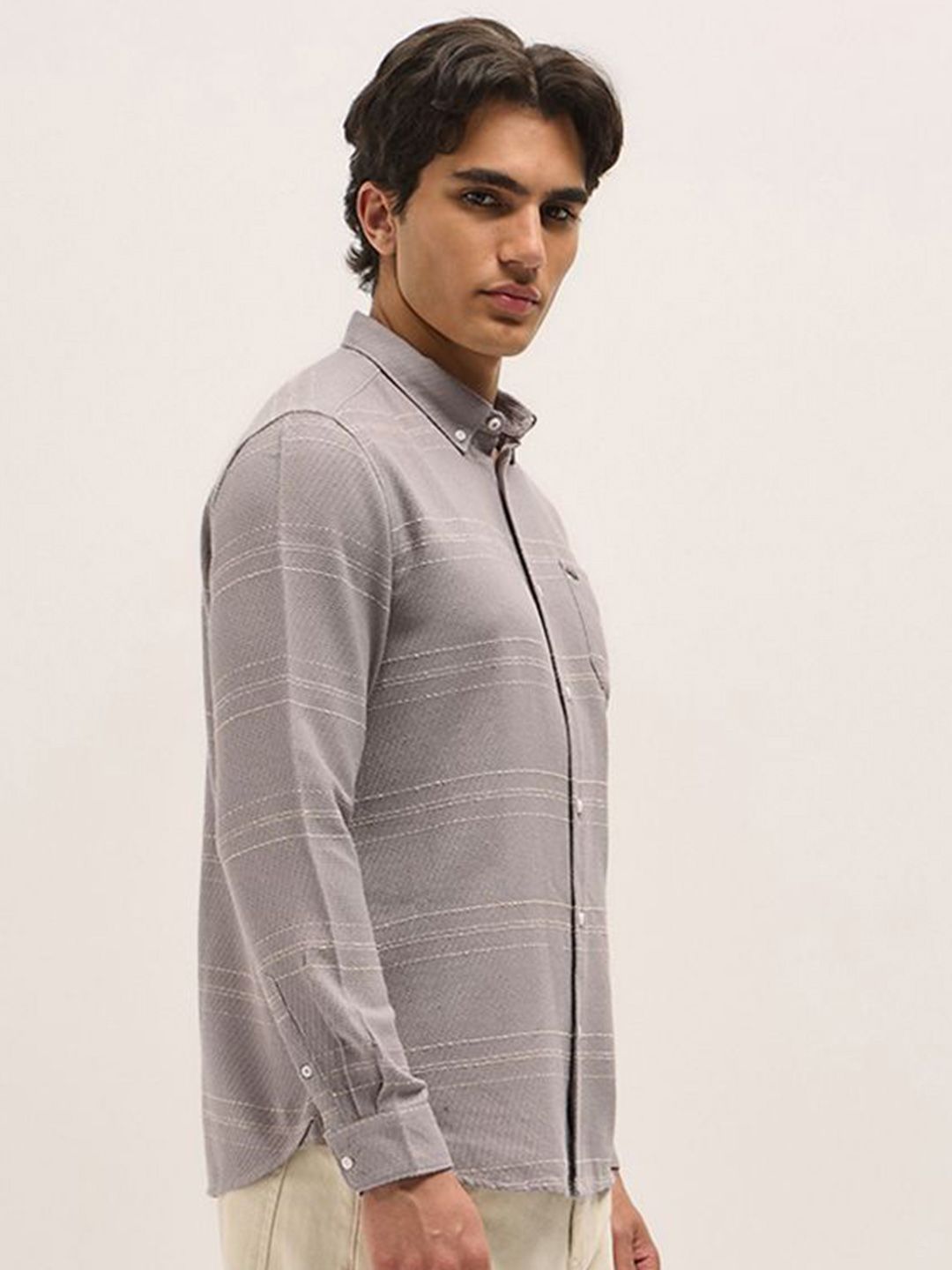 THE BEAR HOUSE Men Slim Fit Horizontal Stripes Opaque Striped Casual Shirt