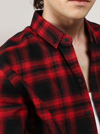 Campus Sutra Men Comfort Checked Cotton Shirt