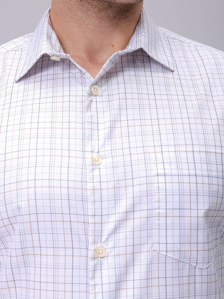 The Indian Garage Co. X Luxe Men Spread Collar Checked Cotton Slim Fit Formal Shirt