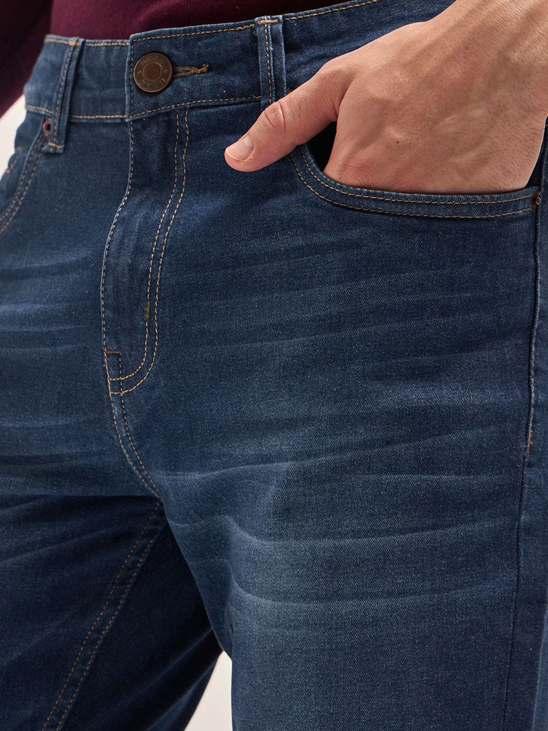 THE BEAR HOUSE Men Slim Fit Light Fade Stretchable Jeans
