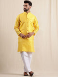 Anouk Men Sulam Kurta Biasa dengan Baju Tidur & Jaket Nehru
