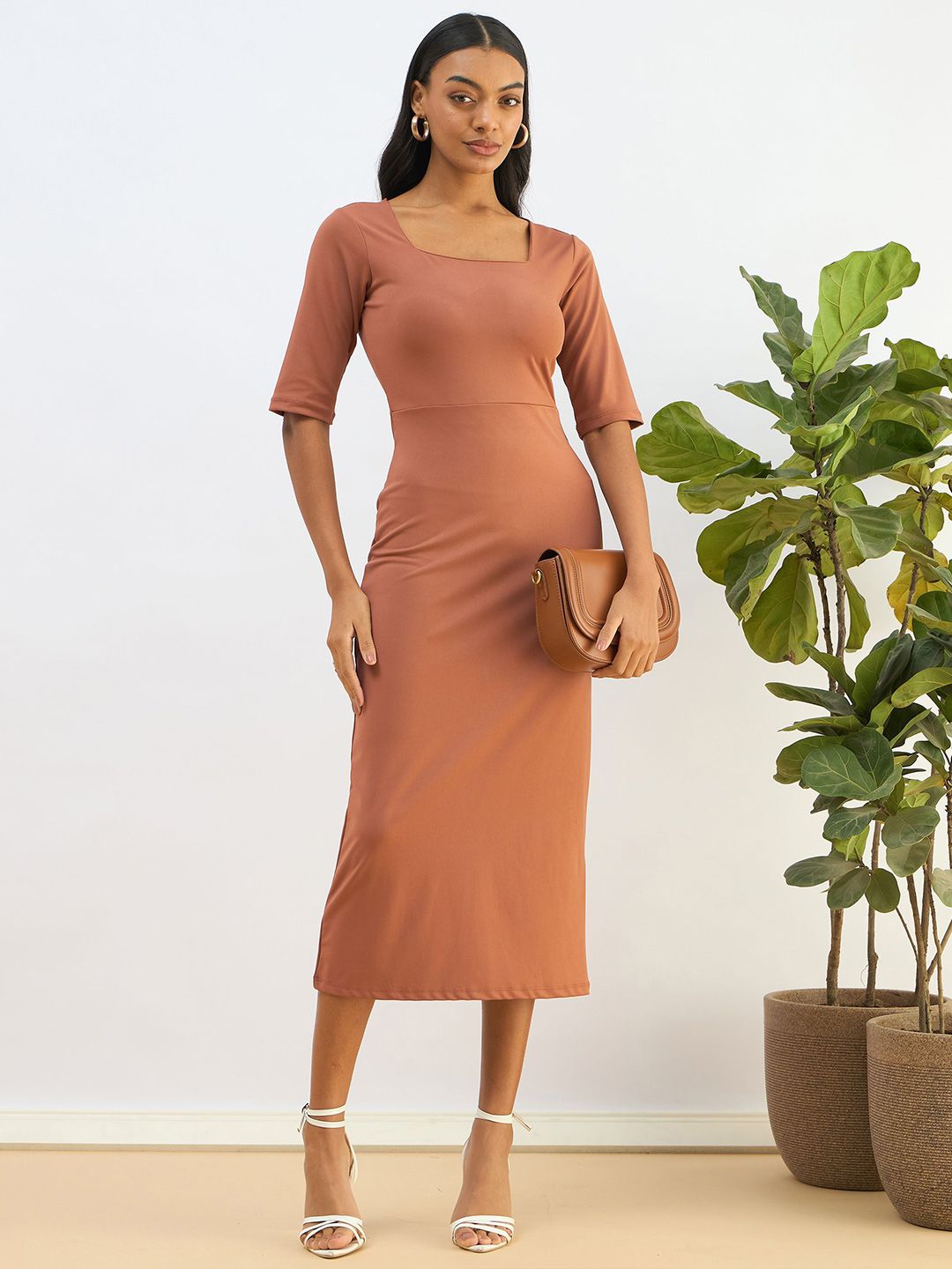 SASSAFRAS BASICS Bodycon Midi Dress