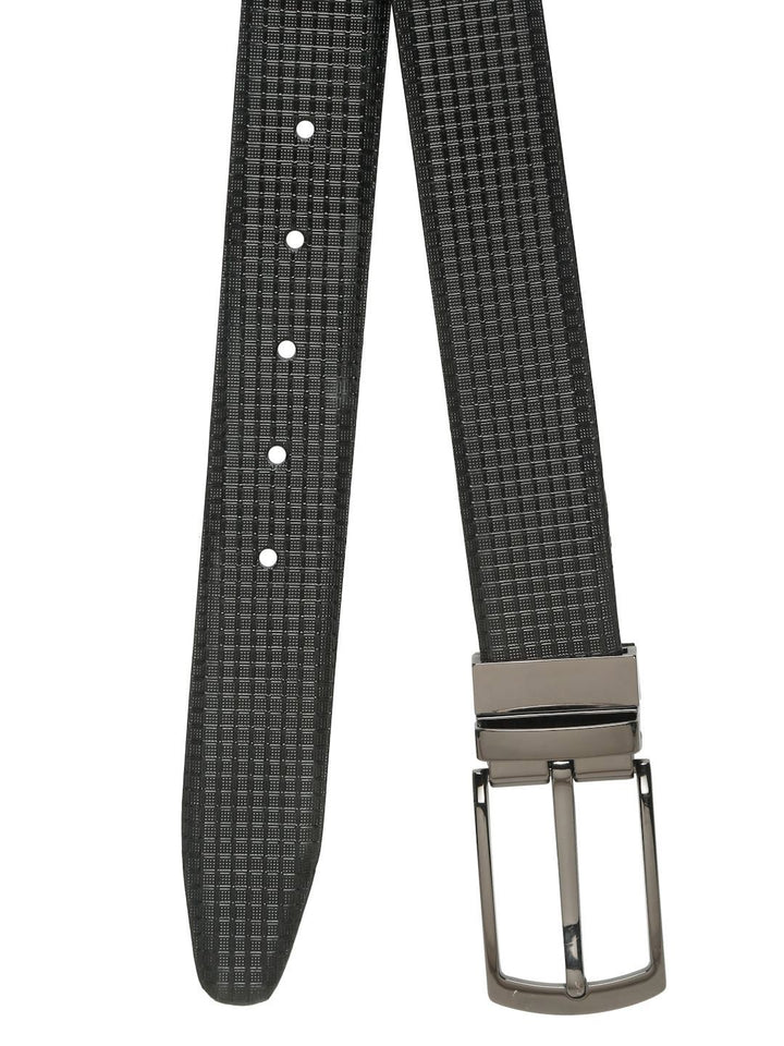Teakwood Leathers Men Textured Leather Reversible Formal Belt