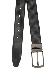 Teakwood Leathers Men Textured Leather Reversible Formal Belt