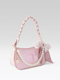 DressBerry Croc Textured Structured Shoulder Bag