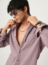 VASTRADO Men Classic Cutaway Collar Textured Slim Fit Casual Shirt