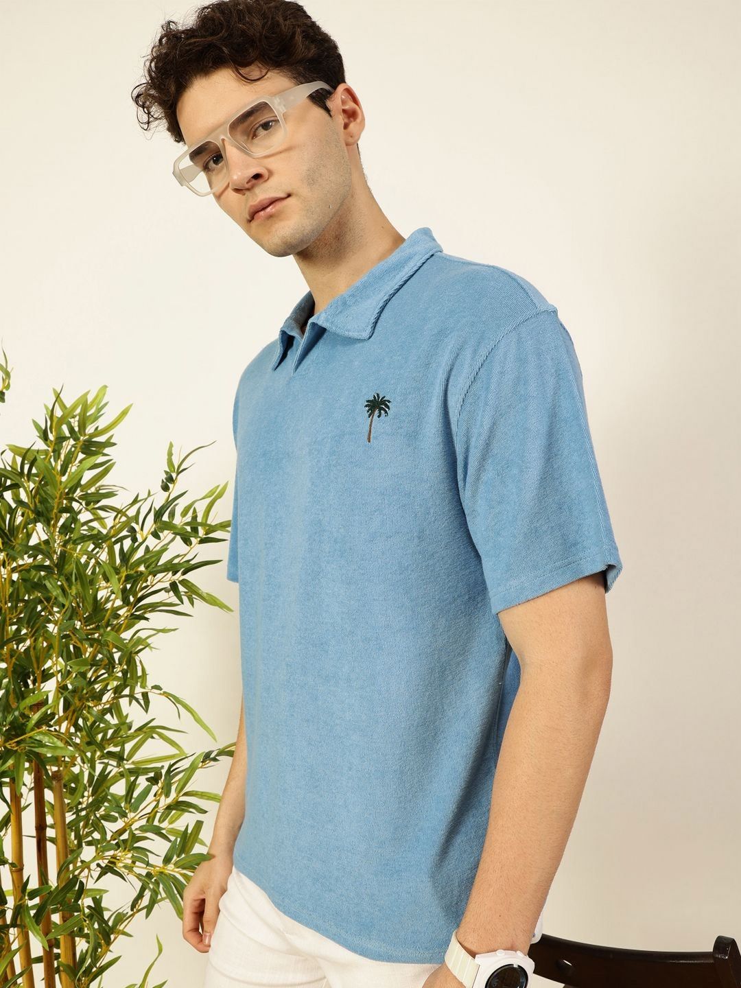 Thomas Scott Men Solid Polo Collar Cotton Relaxed Fit T-Shirt
