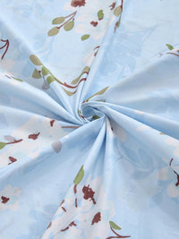 KLOTTHE Blue Floral Printed 300 TC King Size Cadar Dengan 2 Sarung Bantal