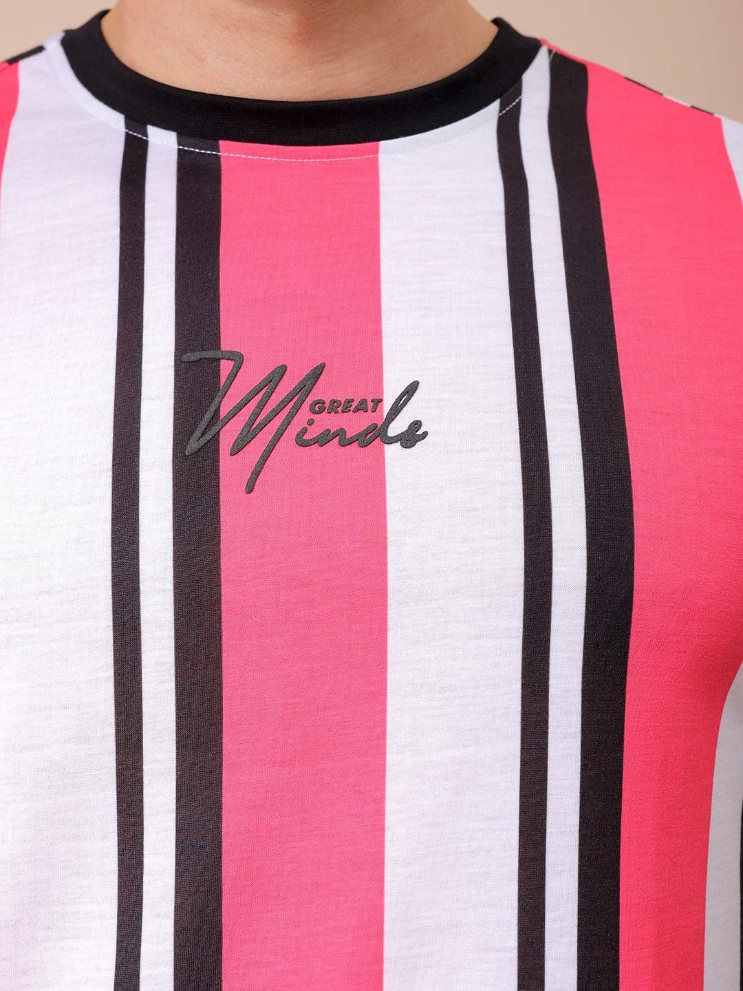 The Indian Garage Co Men Striped Round Neck Slim Fit T-shirt