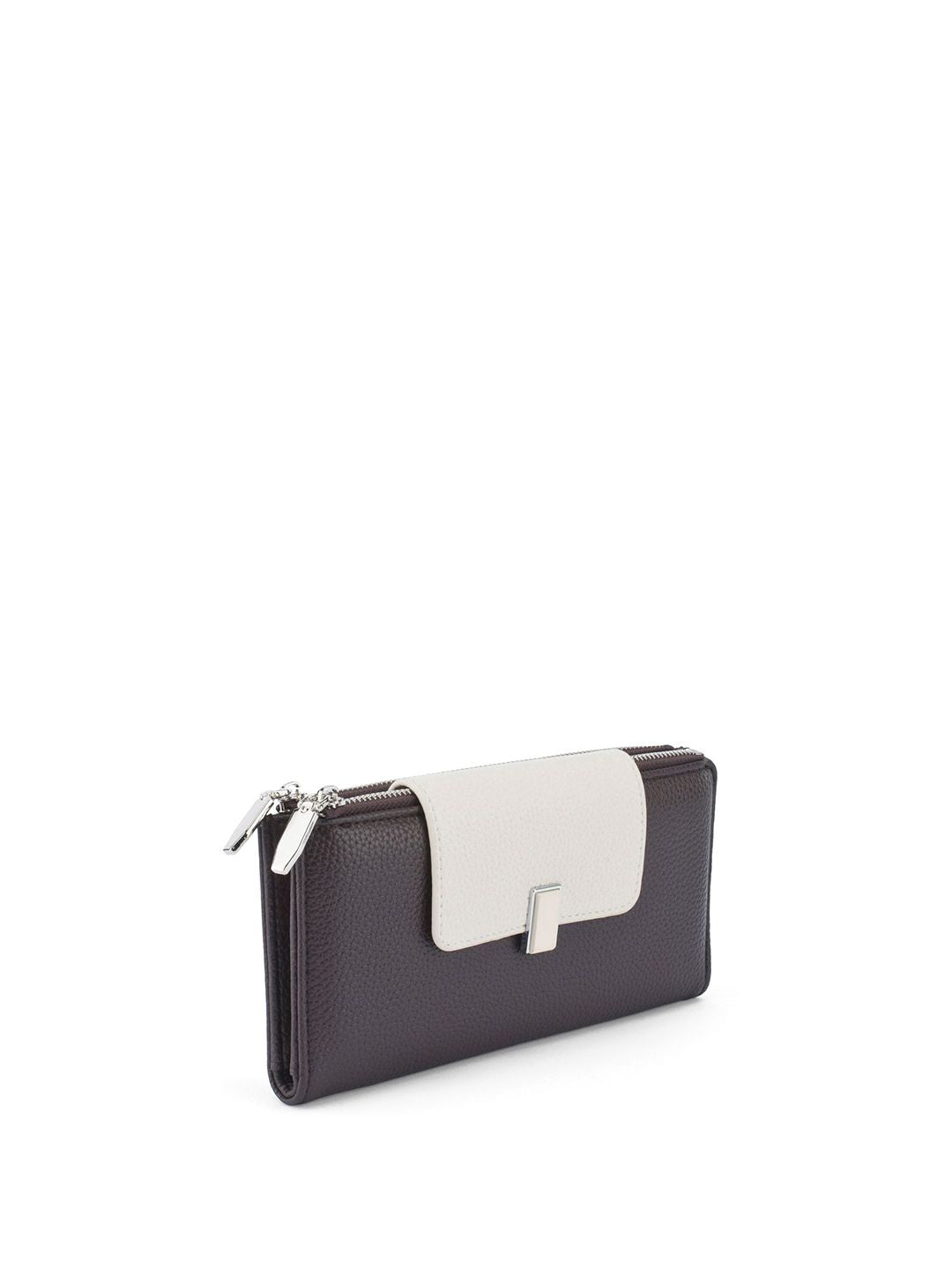 Lino Perros Women Buckle Detail Two Fold Wallet with SIM Card Holder