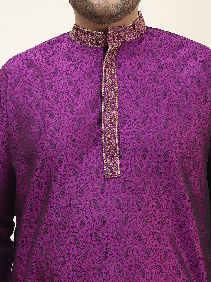 SOJANYA PLUS Ethnic Motifs Woven Design Kurta with Pyjamas