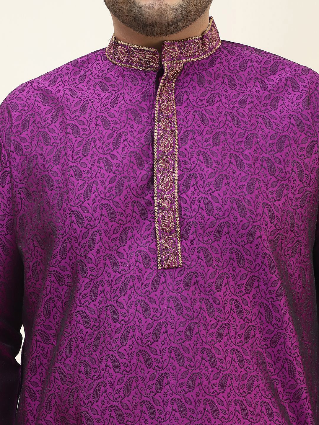 SOJANYA PLUS Ethnic Motifs Woven Design Kurta with Pyjamas