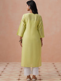 Rumah Wanita Chikankari Motif Etnik Sulam Benang Kerja Kurta