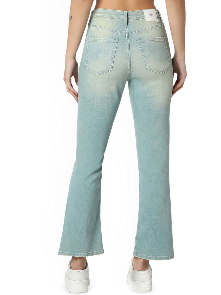 SPYKAR Women High-Rise Mildly Distressed Light Fade Jeans