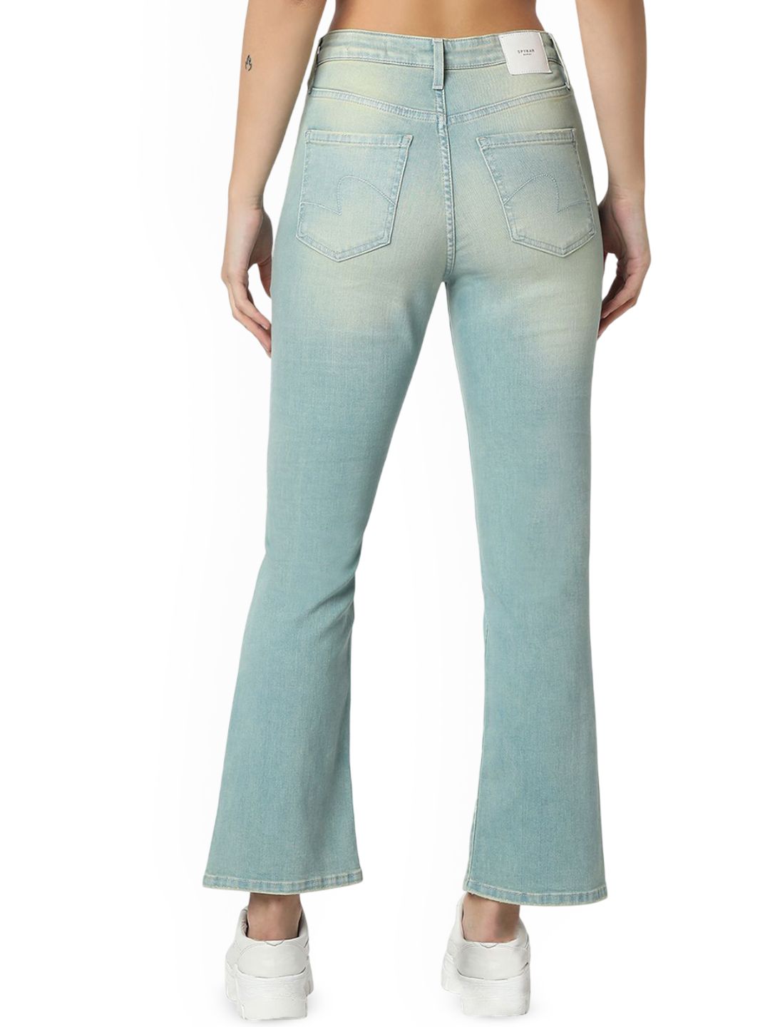 SPYKAR Women High-Rise Mildly Distressed Light Fade Jeans