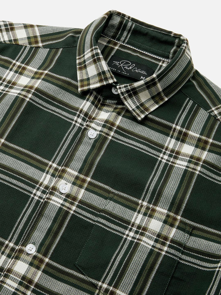 VASTRADO Classic Evergreen Broad Checked Slim Fit Pure Cotton Casual Shirt