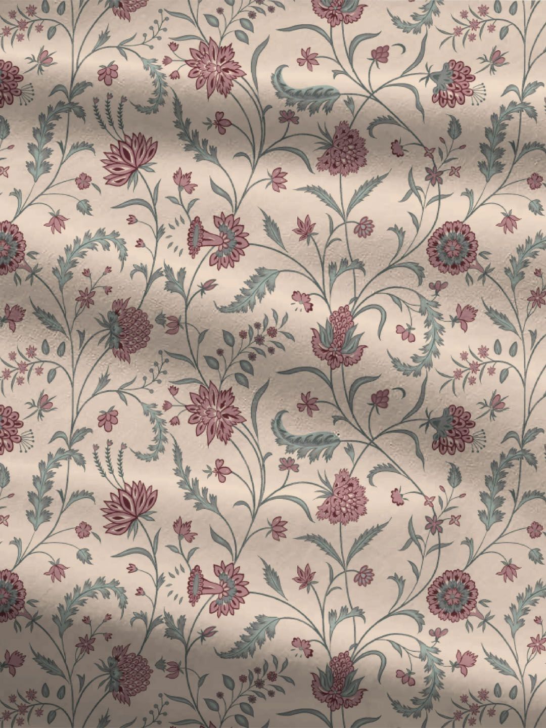 MYTRIDENT Coromandel Red Dusk & Dawn Flat 144TC Queen Cotton Bedsheet Set