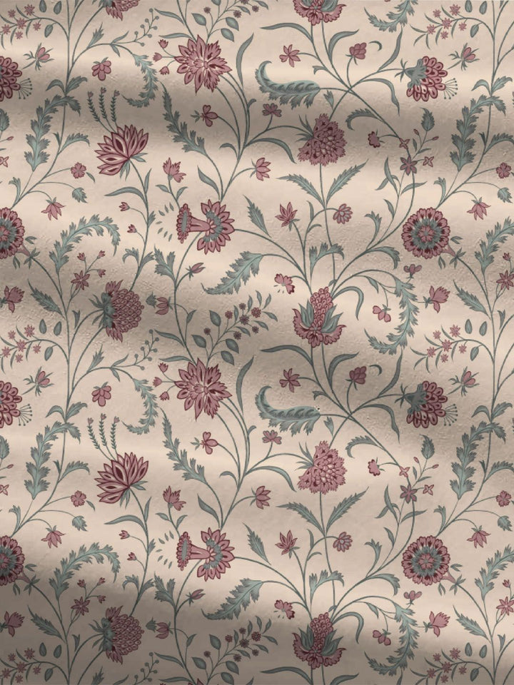 MYTRIDENT Coromandel Red Dusk & Dawn Flat 144TC Queen Cotton Bedsheet Set