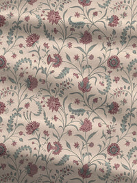 MYTRIDENT Coromandel Red Dusk & Dawn Flat 144TC Queen Cotton Bedsheet Set