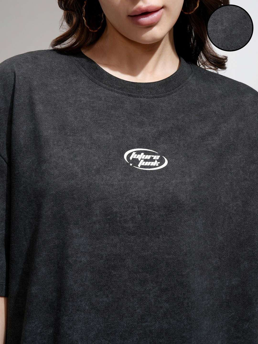 Street By Tokyo Talkies Women Typography Printed Oversized T-Shirt