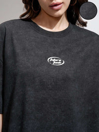 Street By Tokyo Talkies Women Typography Printed Oversized T-Shirt