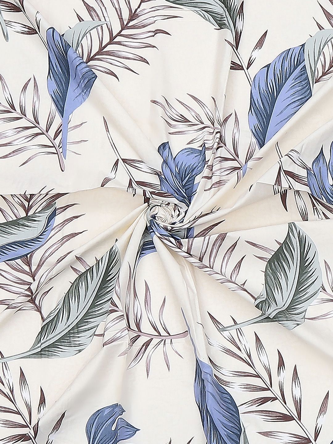 Monte Carlo Putih & Biru Pixel Ethnic Printed 120 TC Single Bedsheet Set 1.52 m x 2.30 m