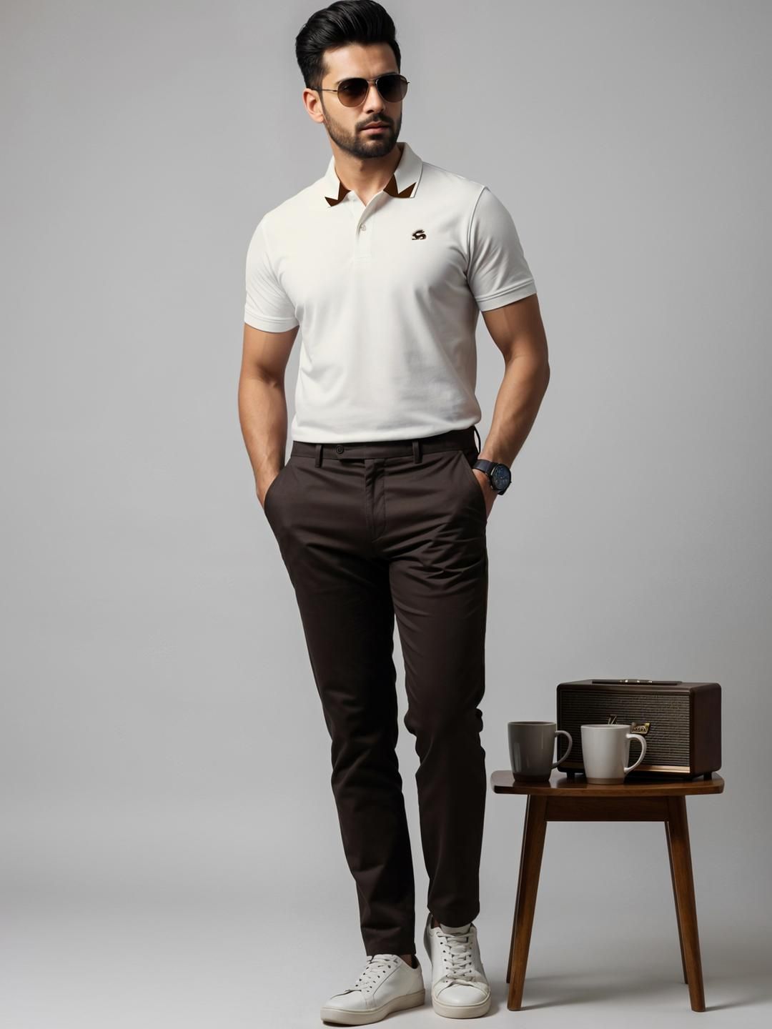 Tshirts ADRO Men Off White Cotton
