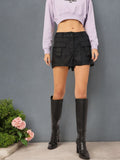 DressBerry Women High-Rise Haven Pleated Pockets Shorts