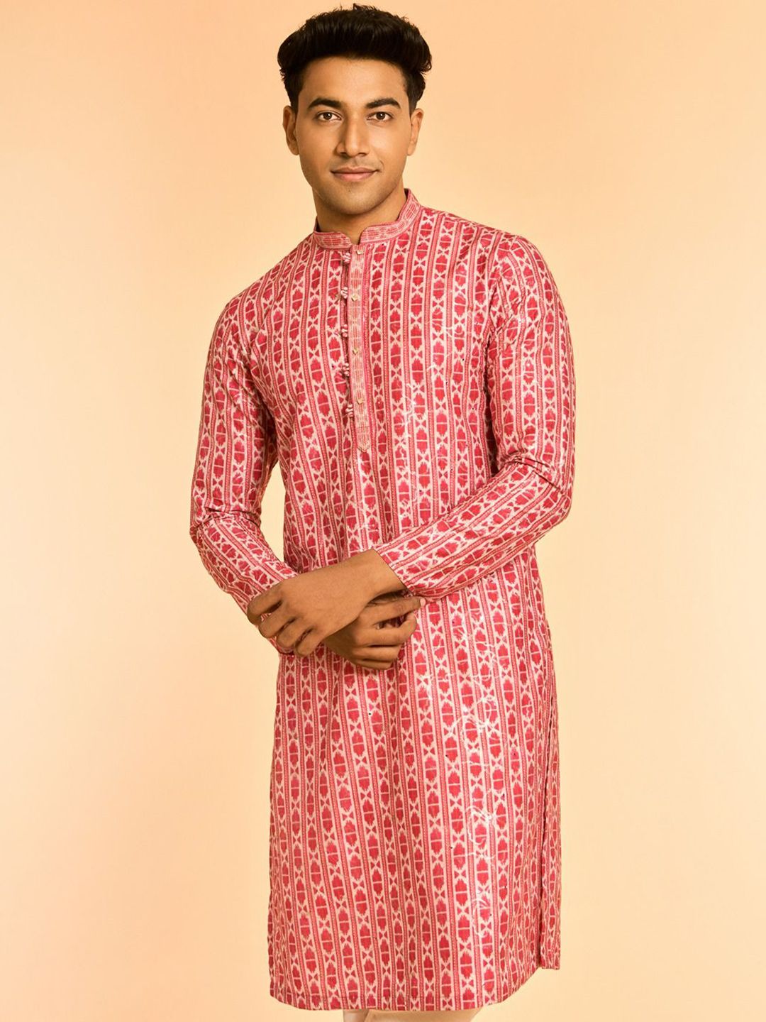 Diwas by Manyavar Men Woven Design Sequins Kurta