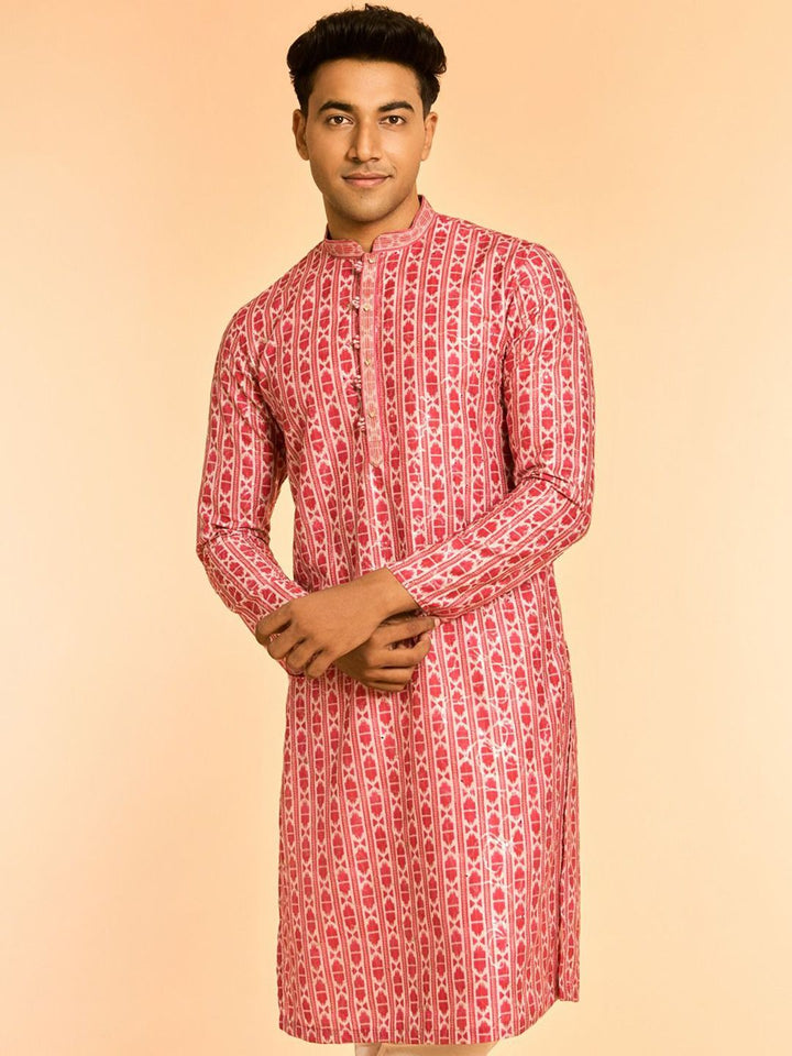 Diwas by Manyavar Men Woven Design Sequins Kurta