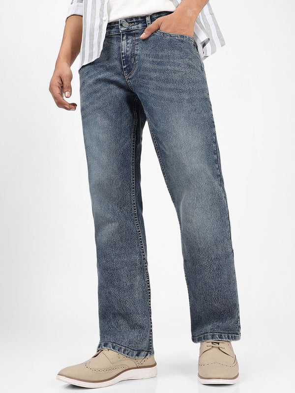 Urbano Fashion Men Bootcut Seluar Jeans Boleh Renggang Cahaya Pudar Rendah