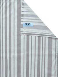 Aura Grey & Off White Striped Printed 300 TC Single Bedsheet Set- 2.25 m X 1.50 m