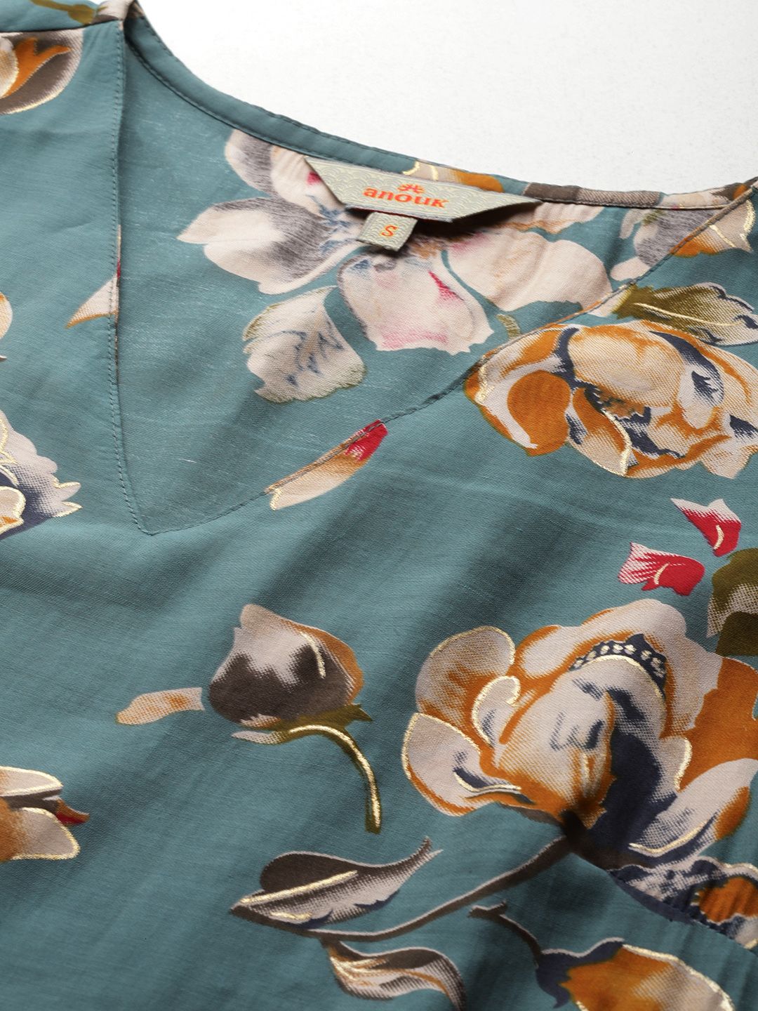 Anouk Floral Print Straight Kurta