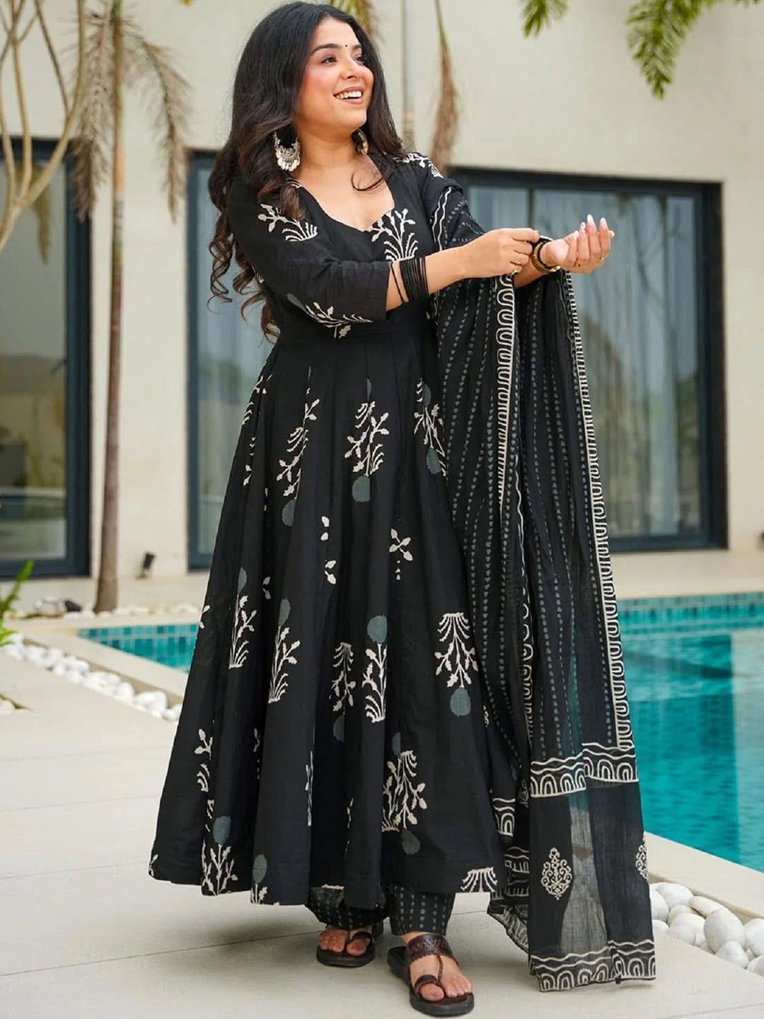 KALINI Women Floral Printed Kurta with Trousers & Dupatta