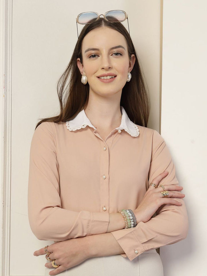 Style Quotient Women Smart Opaque Colourblocked Formal Shirt