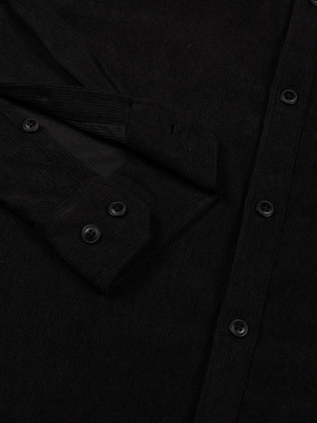 Thomas Scott Men Premium Corduroy Slim Fit Button-Down Collar Casual Shirt