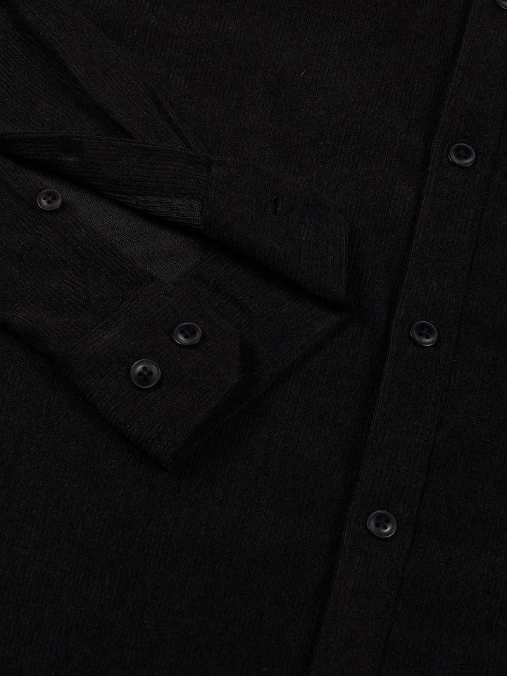 Thomas Scott Men Premium Corduroy Slim Fit Button-Down Collar Casual Shirt