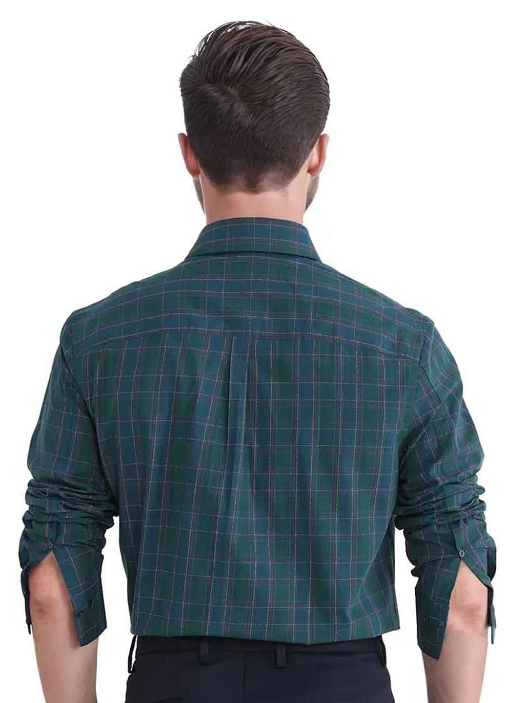 RARE RABBIT Men Comfort Button-Down Collar Checked Cotton Casual Shirt