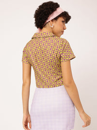 DressBerry Geometric Print Shirt-Style Top