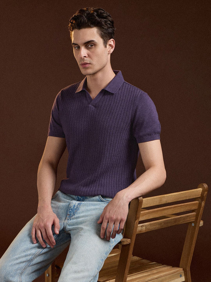 THE BEAR HOUSE Men Polo Collar Slim Fit T-shirt