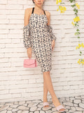 DressBerry Digital Dreams Printed Backless Bodycon Dress